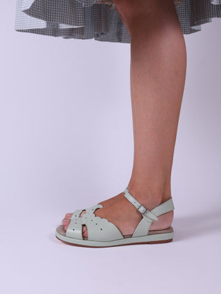 1950s sandals with claud-shaped pattern - Mint - Joy