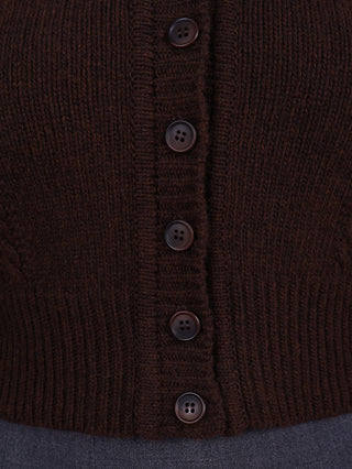 Cute and feminine cable knit 1940s cardigan - Merino - Brown melange - Astrid