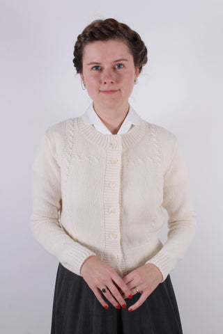 1940s vintage style cardigan - Off White - Vera