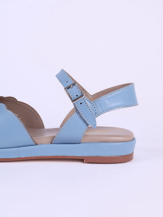 1950s sandals with claud-shaped pattern - blue pastel - Joy