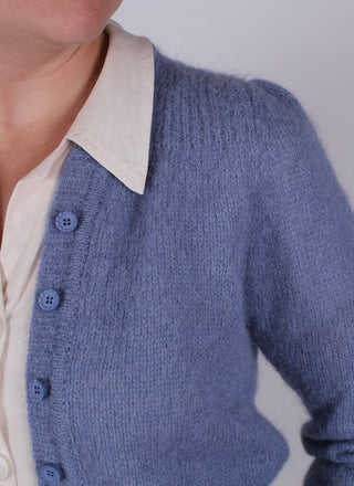 1940s vintage style mohair cardigan - Dusty blue - Lisbeth