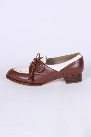 40s Two-tone Spectator shoes - Brown and off-white - Grace