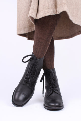 1940s Women's Military Boots - Black - Robbie