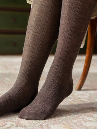 Wool tights - Brown melange - Anita
