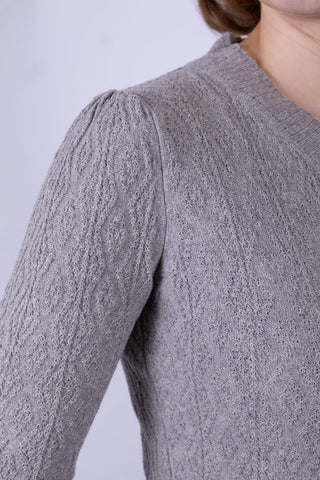 Cardigan style années 1940 / 1950 - Gris chiné - Augusta