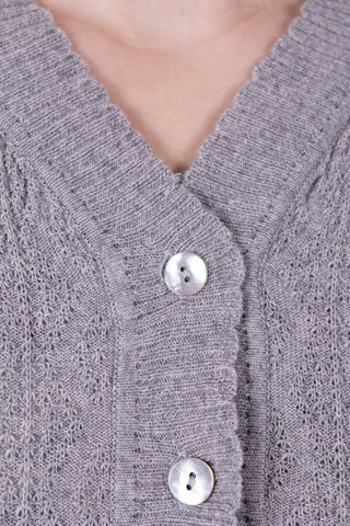Cardigan style années 1940 / 1950 - Gris chiné - Augusta