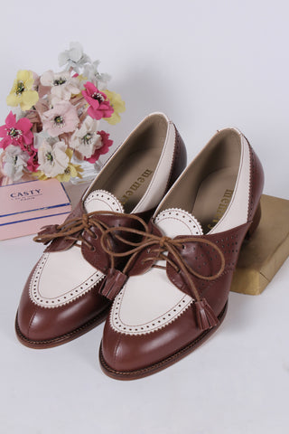 40s Two-tone Spectator shoes - Brown and off-white - Grace