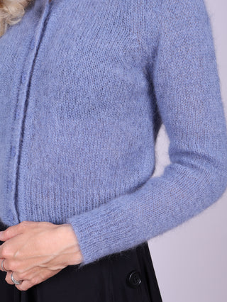 1940s style mohair cardigan - Dusty blue - Lisbeth