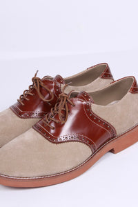 Men's 1950s style oxford saddle shoe  - Cognac/Sand - Elliot