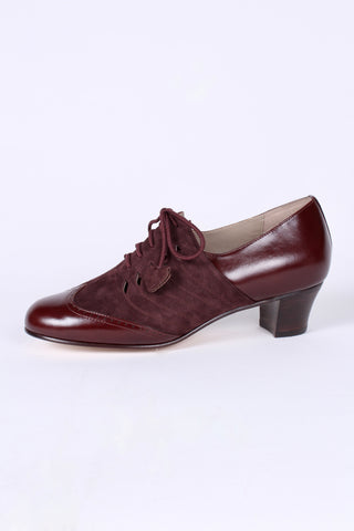 40s everyday two-tone Oxfords - Dark brown / Aubergine - Clara