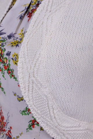 Boléro style vintage des années 1950 avec motif - Blanc cassé - Carol