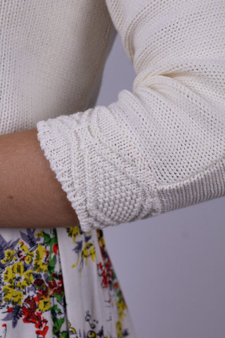 Boléro style vintage des années 1950 avec motif - Blanc cassé - Carol