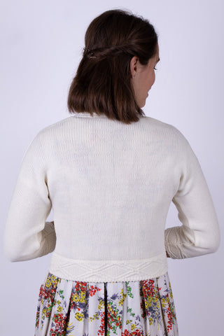 Boléro style vintage des années 1950 avec motif - Blanc cassé - Carol