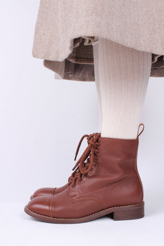 1940s Women's Military Boots - Brown - Robbie