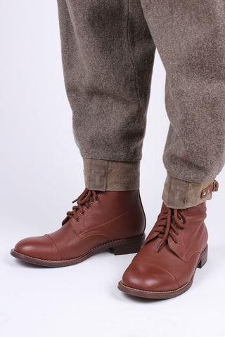 1940s Men's Military Boots - Brown - Robbie