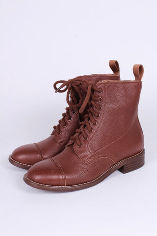 1940s Women's Military Boots - Brown - Robbie