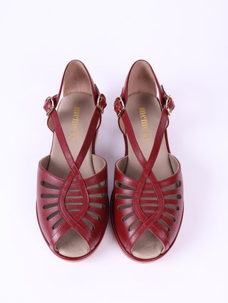 1940s summer sandals - Red - Katharine