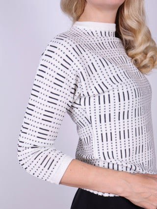 Sophisticated 1950s vintage style pullover with pattern - Molly