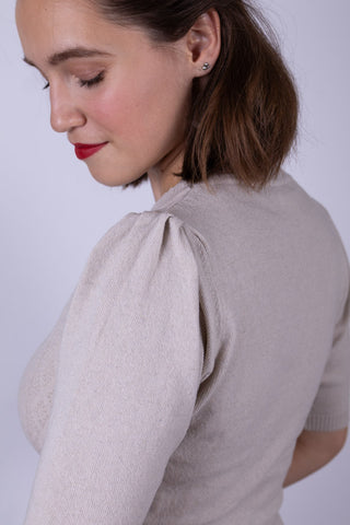 1940s / 1950s style short-sleeved pullover - Off-White - Evelyn