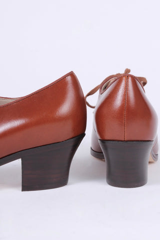 1930s everyday Oxford shoes, Cognac brown, Juliette
