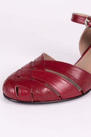 Sandale de tous les jours des années 1940 - Rouge - Flora