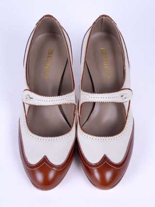 Classic, everyday late 1920's pumps - Cream - Frances