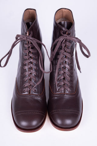 1900s / 1910s Edwardian teenage lace-up boots - brown - Josephine