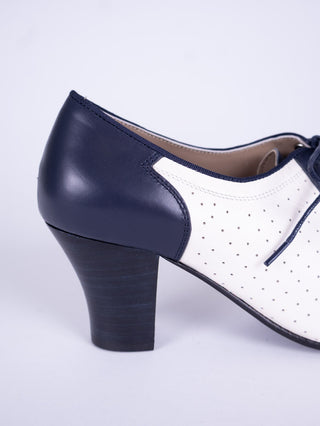 Escarpins Oxford 'Spectator' années 1940 - Marron / Blanc cassé - Lucy