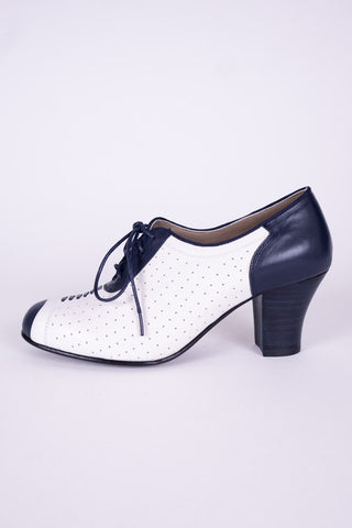 Escarpins Oxford 'Spectator' années 1940 - Marron / Blanc cassé - Lucy
