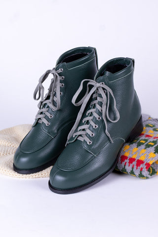 Bottes d'hiver des années 1930/1940 avec doublure en fourrure - Marron - Rita