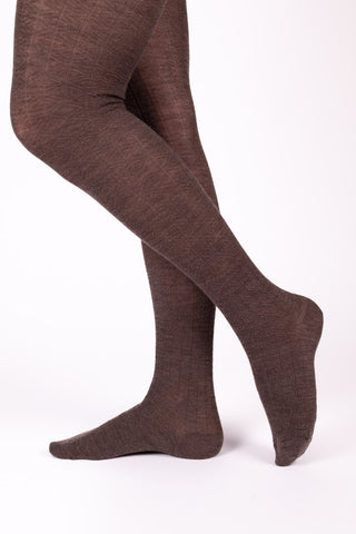 Wool tights - Brown melange - Anita