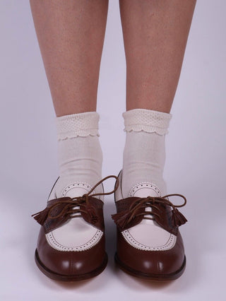 Anklet socks with pattern - Off - white - Matilda - memery