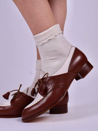 Anklet socks with pattern - Off - white - Matilda - memery