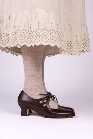 Early 1920s everyday shoes - Dark Brown - Georgina - memery