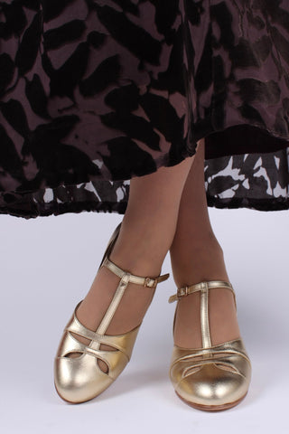 Early 1930s Art Deco evening sandals - Gold - Helen - memery