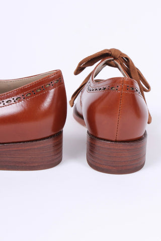 Early 1930s flats with cutouts - Cognac Brown - Anna - memery