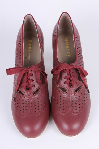 Early 1930s oxford high heels - Brown - Red - Marie - memery