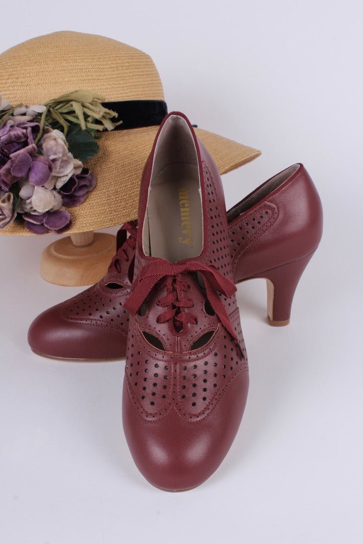1930s oxford high heels - Brown-Red - Marie memery 1930s oxford high heels - Brown-Red - Marie memery