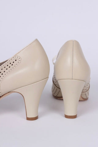 Early 1930s oxford high heels - Cream - Marie - memery
