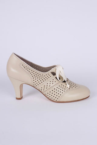 Early 1930s oxford high heels - Cream - Marie - memery