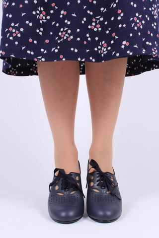 Early 1930s oxford high heels - Navy - Marie - memery