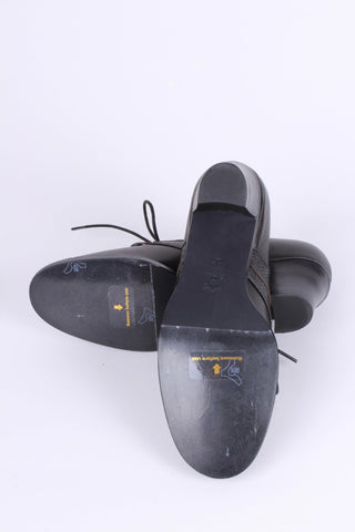 Early 1940s everyday lace - up shoes - Black - Emily - memery