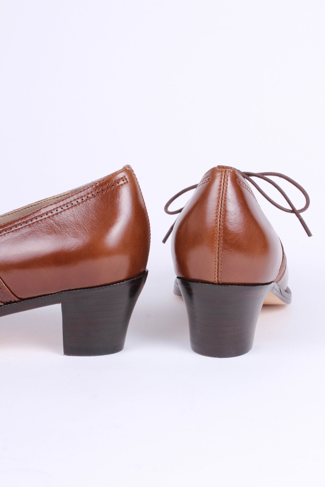 1940s everyday lace-up shoes - Nougat Brown - Emily memery 1940s everyday lace-up shoes - Nougat Brown - Emily memery