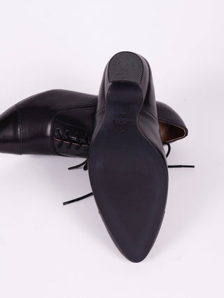 Edwardian Oxford shoe with pompadour heel - 1900 - Black - Bertha - memery