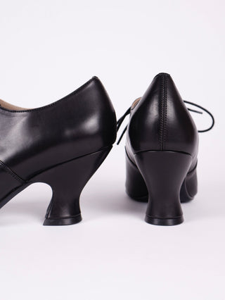 Edwardian Oxford shoe with pompadour heel - 1900 - Black - Bertha - memery