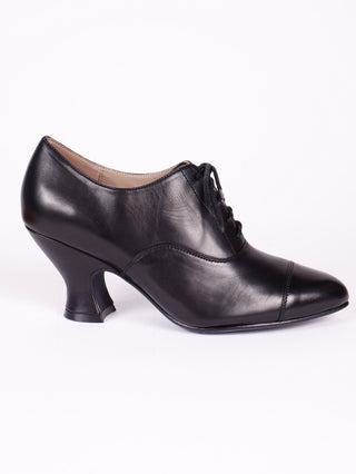 Edwardian Oxford shoe with pompadour heel - 1900 - Black - Bertha - memery