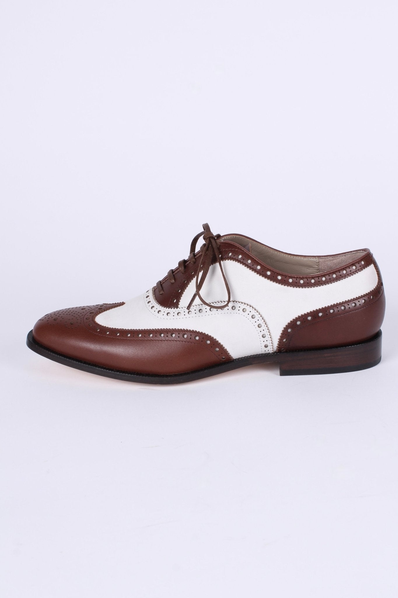 1930s style Men's spectator shoe - Dark Brown / Off-White - Charles memery 1930s style Men's spectator shoe - Dark Brown / Off-White - Charles memery