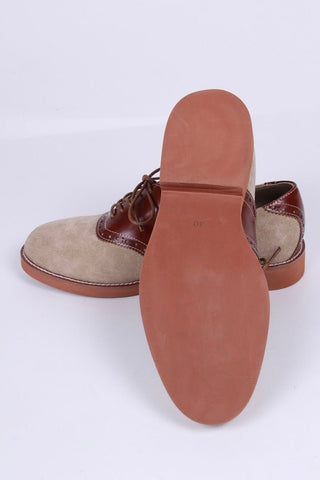 Men's 1950s style oxford saddle shoe - Cognac/Sand - Elliot - memery