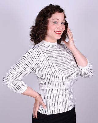 Sophisticated 1950s vintage style pullover with pattern - Molly - memery