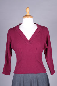 1950s vintage style pullover - Burgundy red - Elsa